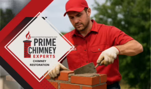 Prime Chimney Experts technician conducting chimney restoration in the Dallas–Fort Worth area.